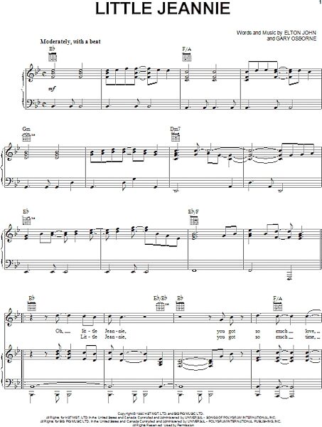 open zoom image for Little Jeannie - Piano/Vocal/Guitar, New, Main