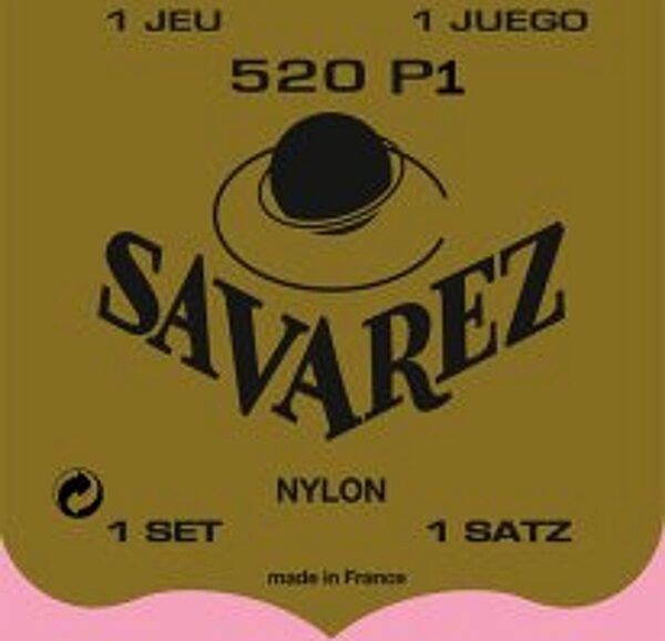 open zoom image for Savarez Traditional Plastic Wound G B E Classical Guitar String Set, Normal Tension, 520P1, Action Position Back