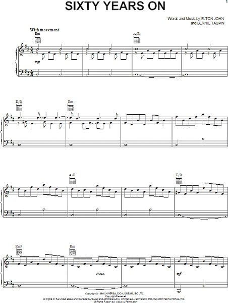 open zoom image for Sixty Years On - Piano/Vocal/Guitar, New, Main