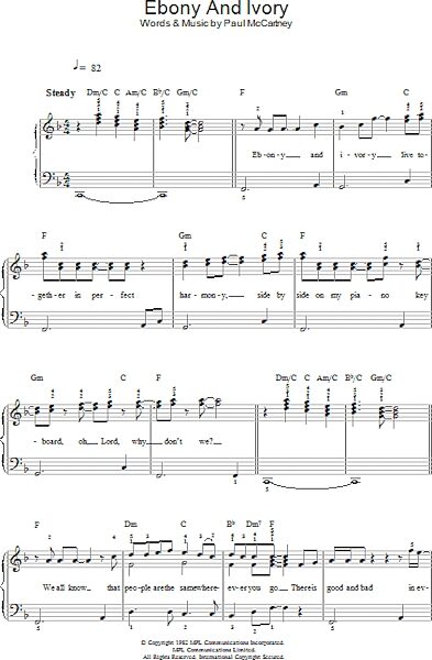 open zoom image for Ebony And Ivory - Piano/Vocal/Guitar, New, Main