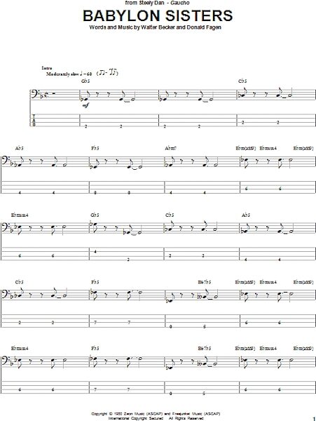 open zoom image for Babylon Sisters - Bass Tab, New, Main