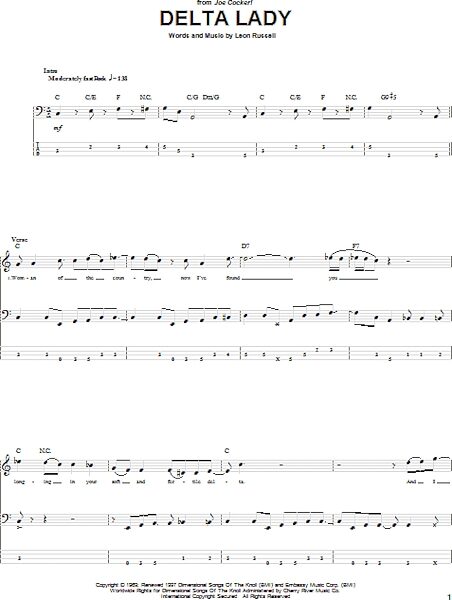 open zoom image for Delta Lady - Bass Tab, New, Main