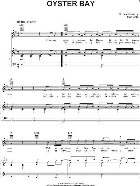 open zoom image for Oyster Bay - Piano/Vocal/Guitar, New, Main