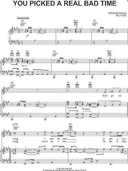 open zoom image for You Picked A Real Bad Time - Piano/Vocal/Guitar, New, Main