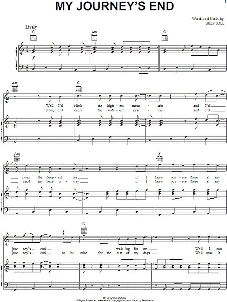 open zoom image for My Journey's End - Piano/Vocal/Guitar, New, Main