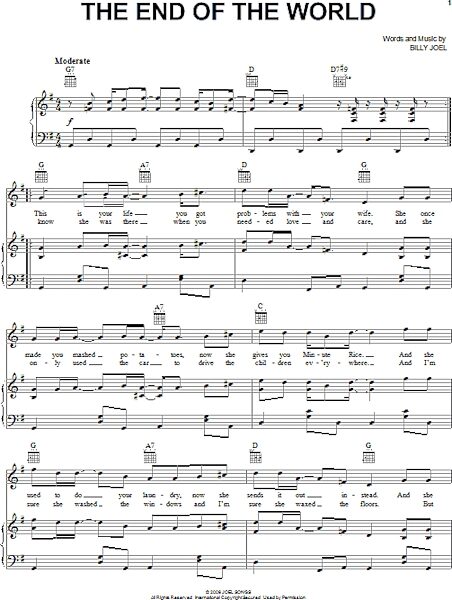open zoom image for The End Of The World - Piano/Vocal/Guitar, New, Main