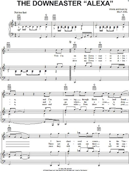 open zoom image for The Downeaster "Alexa" - Piano/Vocal/Guitar, New, Main