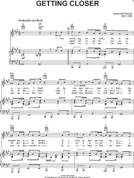 open zoom image for Getting Closer - Piano/Vocal/Guitar, New, Main