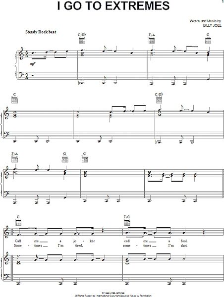 open zoom image for I Go To Extremes - Piano/Vocal/Guitar, New, Main