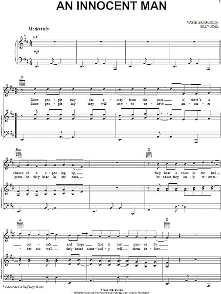 open zoom image for An Innocent Man - Piano/Vocal/Guitar, New, Main