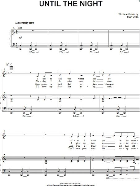 open zoom image for Until The Night - Piano/Vocal/Guitar, New, Main
