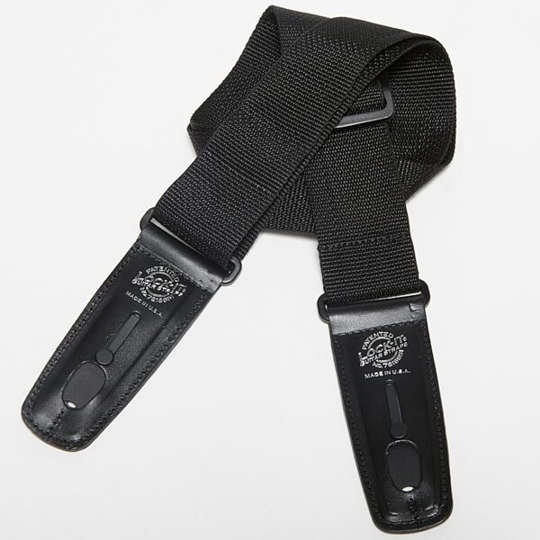 open zoom image for Lock-It Straps 2" Nylon Guitar Strap, Black, Black