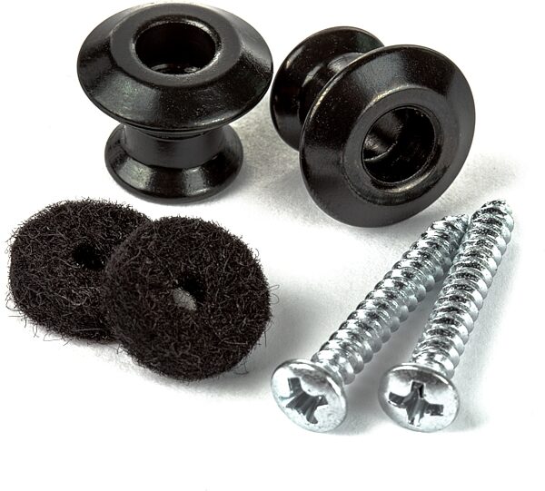 open zoom image for Dunlop Dual Design Straplok Strap Button Set, Black, 2PSLS033BK, Action Position Back