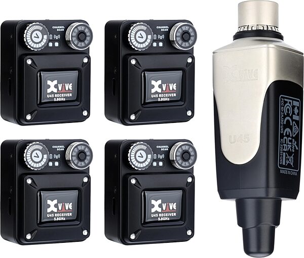 open zoom image for Xvive U45R4 Quad-Receiver Wireless In-Ear Monitor System, Black, Action Position Back