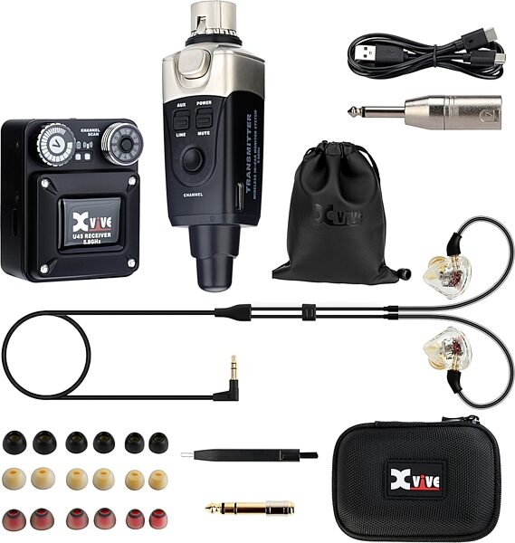 open zoom image for Xvive U45T9 5.8 GHz Digital Wireless In-Ear Monitor System with T9 Earphones, Black, Action Position Back
