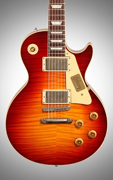 open zoom image for Gibson True Historic 1960 Les Paul Aged Electric Guitar (with Case), Body Straight Front