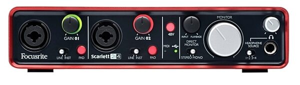 open zoom image for Focusrite Scarlett 2i4 USB Audio Interface, Front