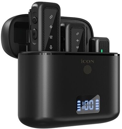 open zoom image for iCON Pro Audio AirMic 3 Dual-Channel Wireless Microphone System, Black, Action Position Back
