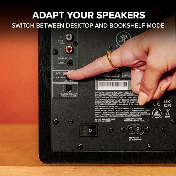 open zoom image for Mackie CR8BT Powered Studio Monitors, Pair, Action Position Back