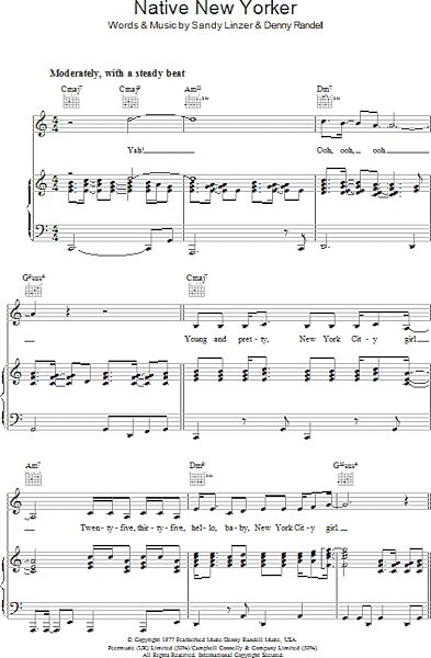 open zoom image for Native New Yorker - Piano/Vocal/Guitar, New, Main