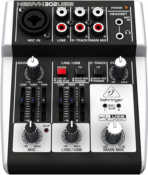 open zoom image for Behringer 302USB USB Audio Mixer and Interface, Front
