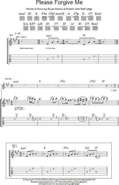 open zoom image for Please Forgive Me - Guitar TAB, New, Main