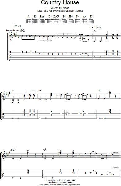 open zoom image for Country House - Guitar TAB, New, Main