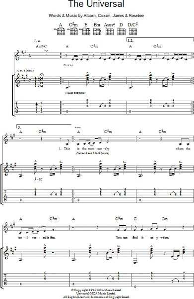 open zoom image for The Universal - Guitar TAB, New, Main
