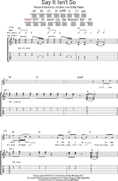 open zoom image for Say It Isn't So - Guitar TAB, New, Main