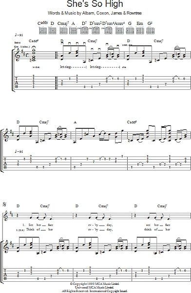 open zoom image for She's So High - Guitar TAB, New, Main
