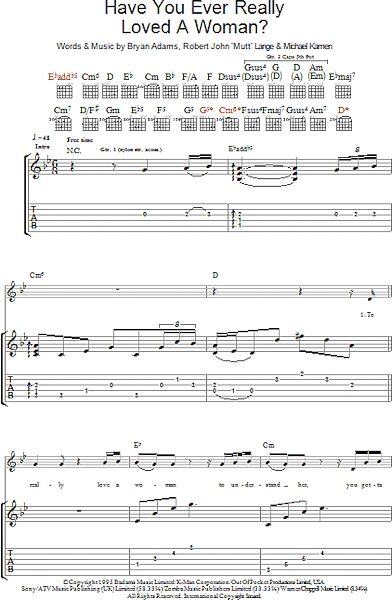 open zoom image for Have You Ever Really Loved A Woman? - Guitar TAB, New, Main