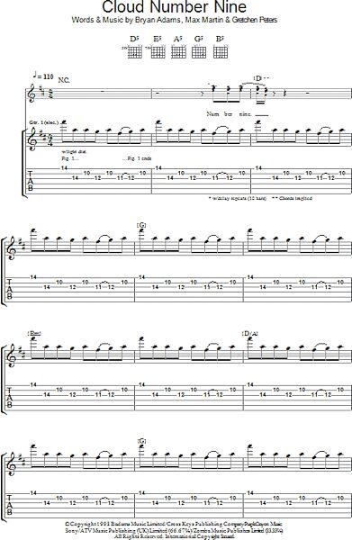 open zoom image for Cloud Number Nine - Guitar TAB, New, Main