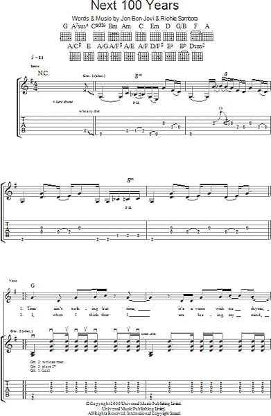 open zoom image for Next 100 Years - Guitar TAB, New, Main