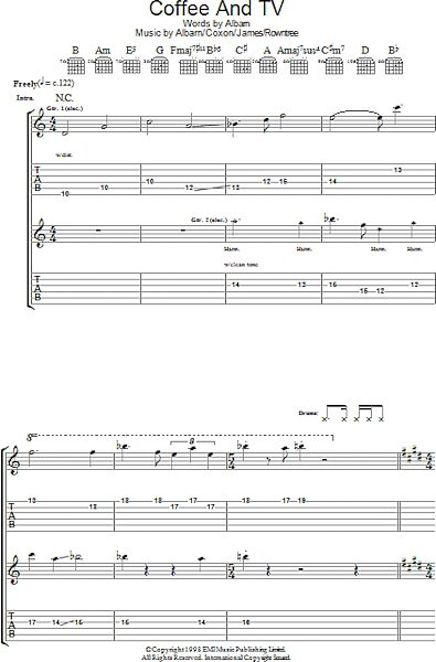 open zoom image for Coffee & TV - Guitar TAB, New, Main