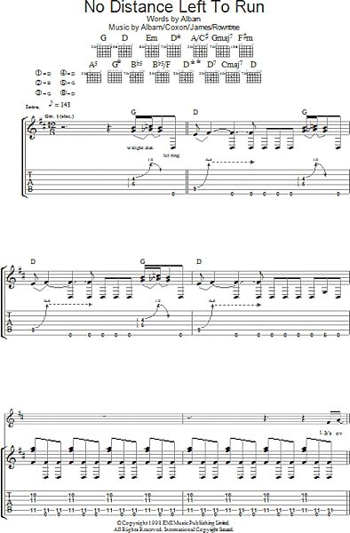 open zoom image for No Distance Left To Run - Guitar TAB, New, Main