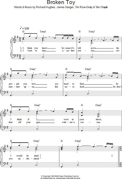 open zoom image for Broken Toy - Piano/Vocal/Guitar, New, Main