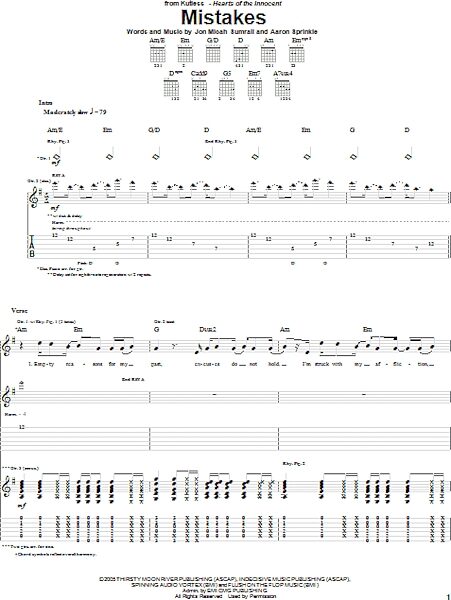 open zoom image for Mistakes - Guitar TAB, New, Main