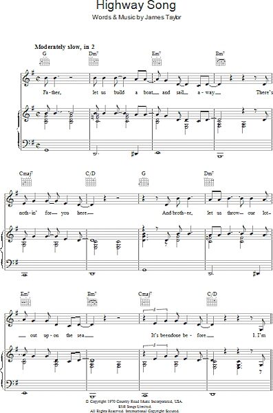 open zoom image for Highway Song - Piano/Vocal/Guitar, New, Main