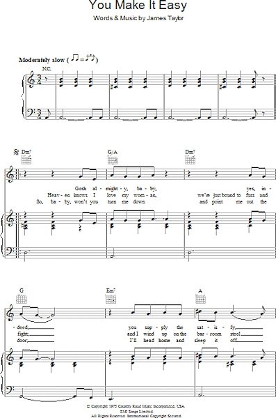 open zoom image for You Make It Easy - Piano/Vocal/Guitar, New, Main