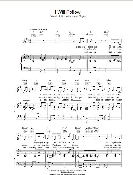 open zoom image for I Will Follow - Piano/Vocal/Guitar, New, Main