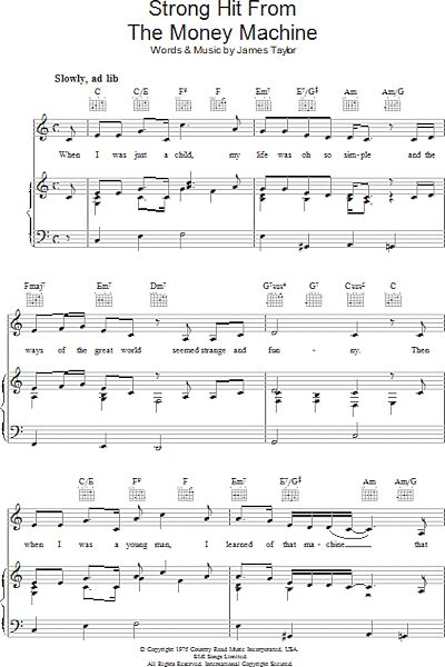 open zoom image for Strong Hit From The Money Machine - Piano/Vocal/Guitar, New, Main