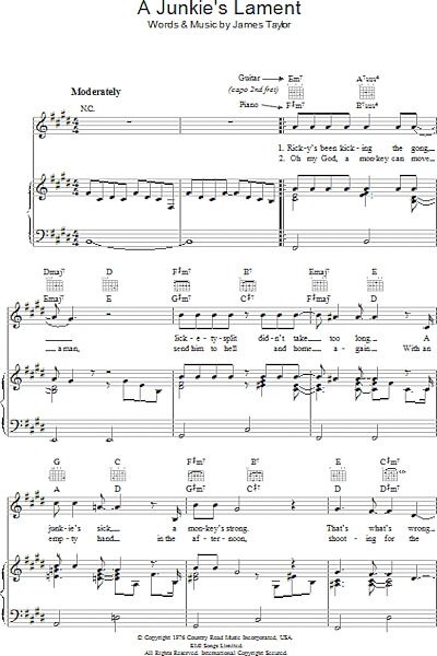 open zoom image for A Junkie's Lament - Piano/Vocal/Guitar, New, Main
