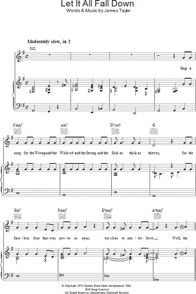 open zoom image for Let It All Fall Down - Piano/Vocal/Guitar, New, Main