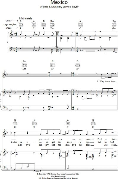 open zoom image for Mexico - Piano/Vocal/Guitar, New, Main
