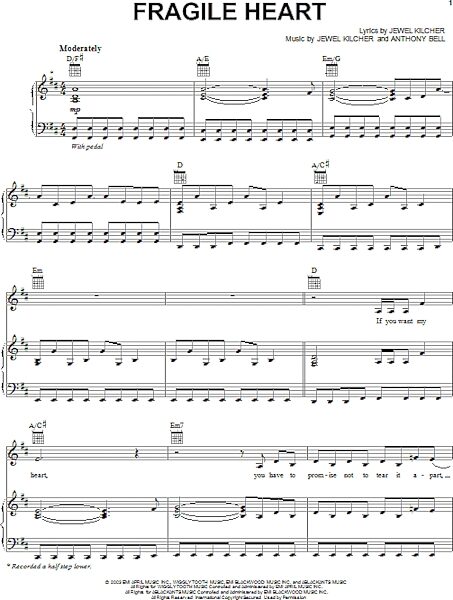 open zoom image for Fragile Heart - Piano/Vocal/Guitar, New, Main