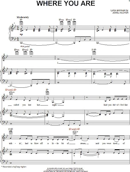 open zoom image for Where You Are - Piano/Vocal/Guitar, New, Main