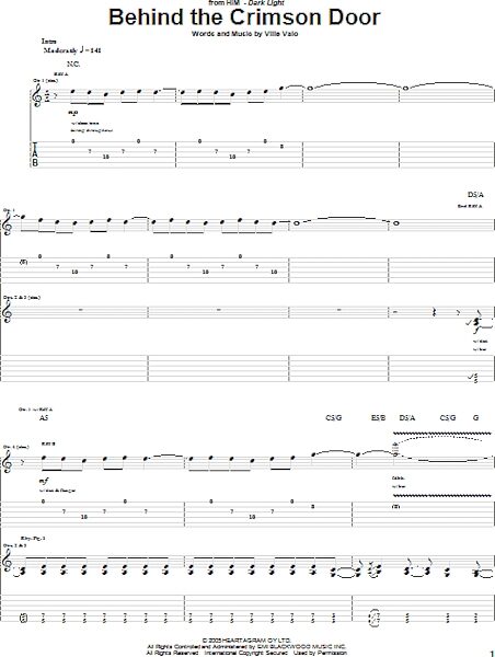 open zoom image for Behind The Crimson Door - Guitar TAB, New, Main