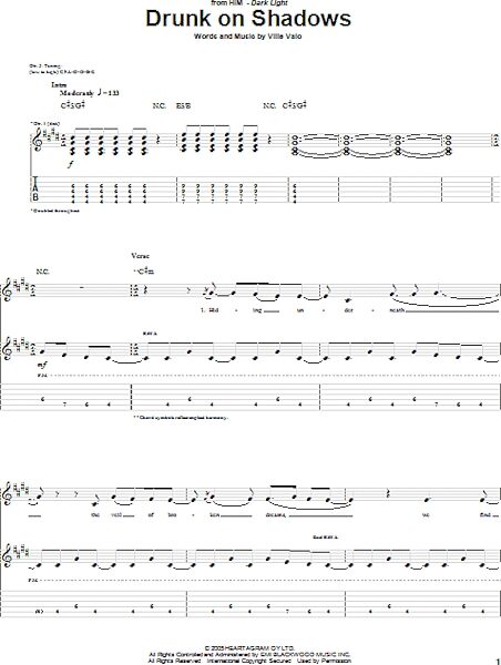 open zoom image for Drunk On Shadows - Guitar TAB, New, Main