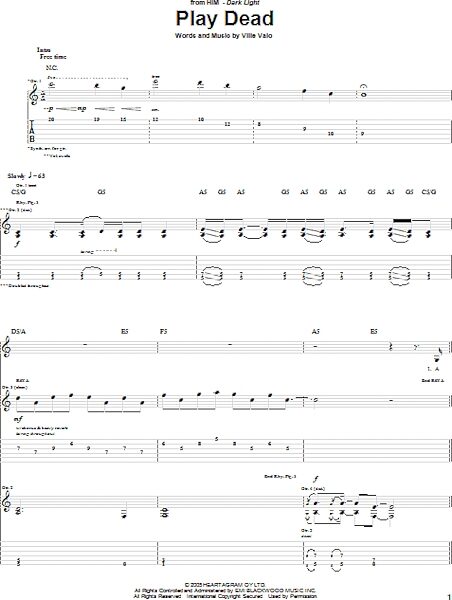 open zoom image for Play Dead - Guitar TAB, New, Main