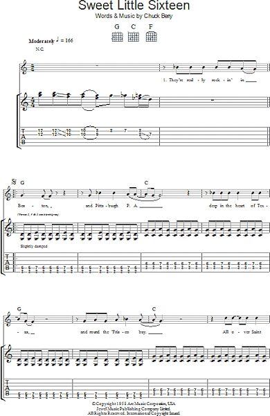 open zoom image for Sweet Little Sixteen - Guitar TAB, New, Main